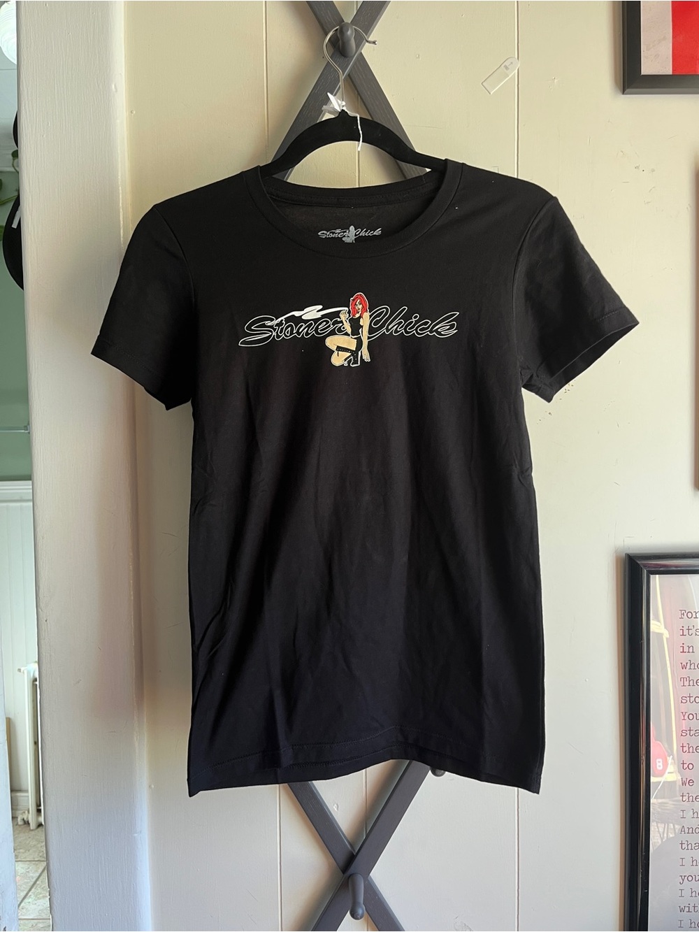 Black Graphic Tee - Women's Casual Crew Neck